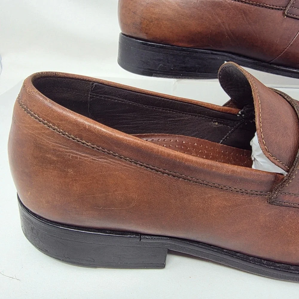 Cole Haan Penny Loafer Mens 10 M Nike Air C08601 Brown Leather Moc Toe Good